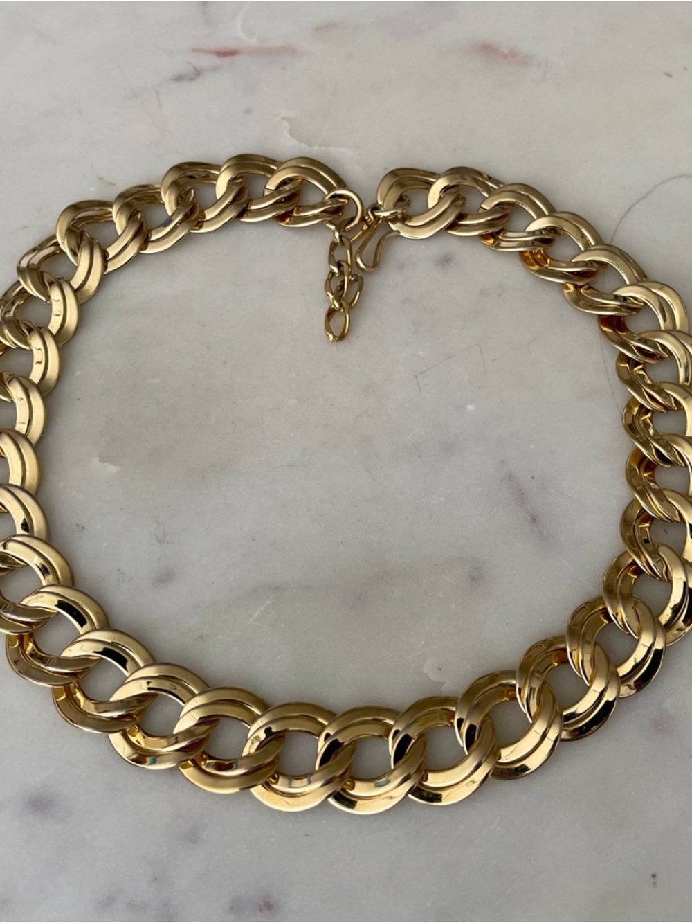 Vintage Necklace Chunky Double Link.